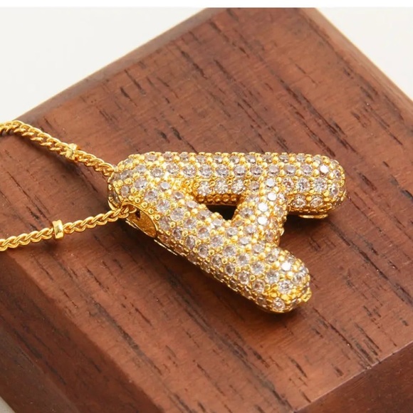 Anthropologe โAโ diamond Gold Initial Pendant Necklace - Picture 5 of 11